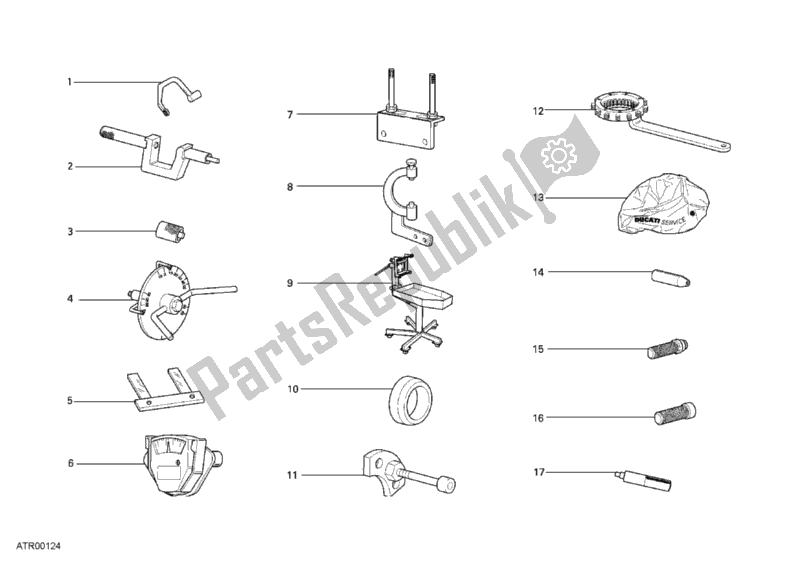 Toutes les pièces pour le 001 - Outils De Service D'atelier, Moteur du Ducati Superbike 749 Dark USA 2006